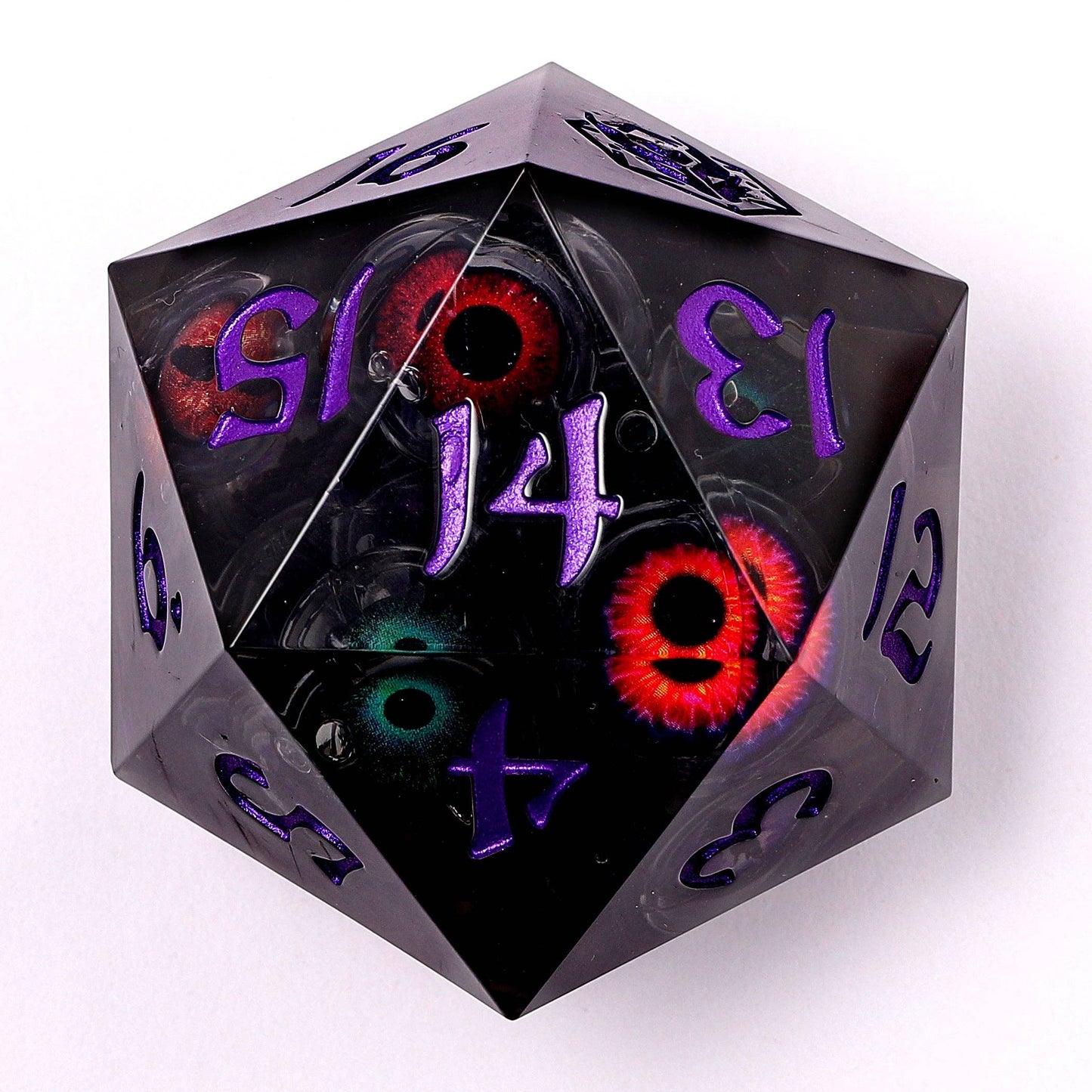 Sharp Edged Resin 55mm D20 - Dark Multi Eye Core