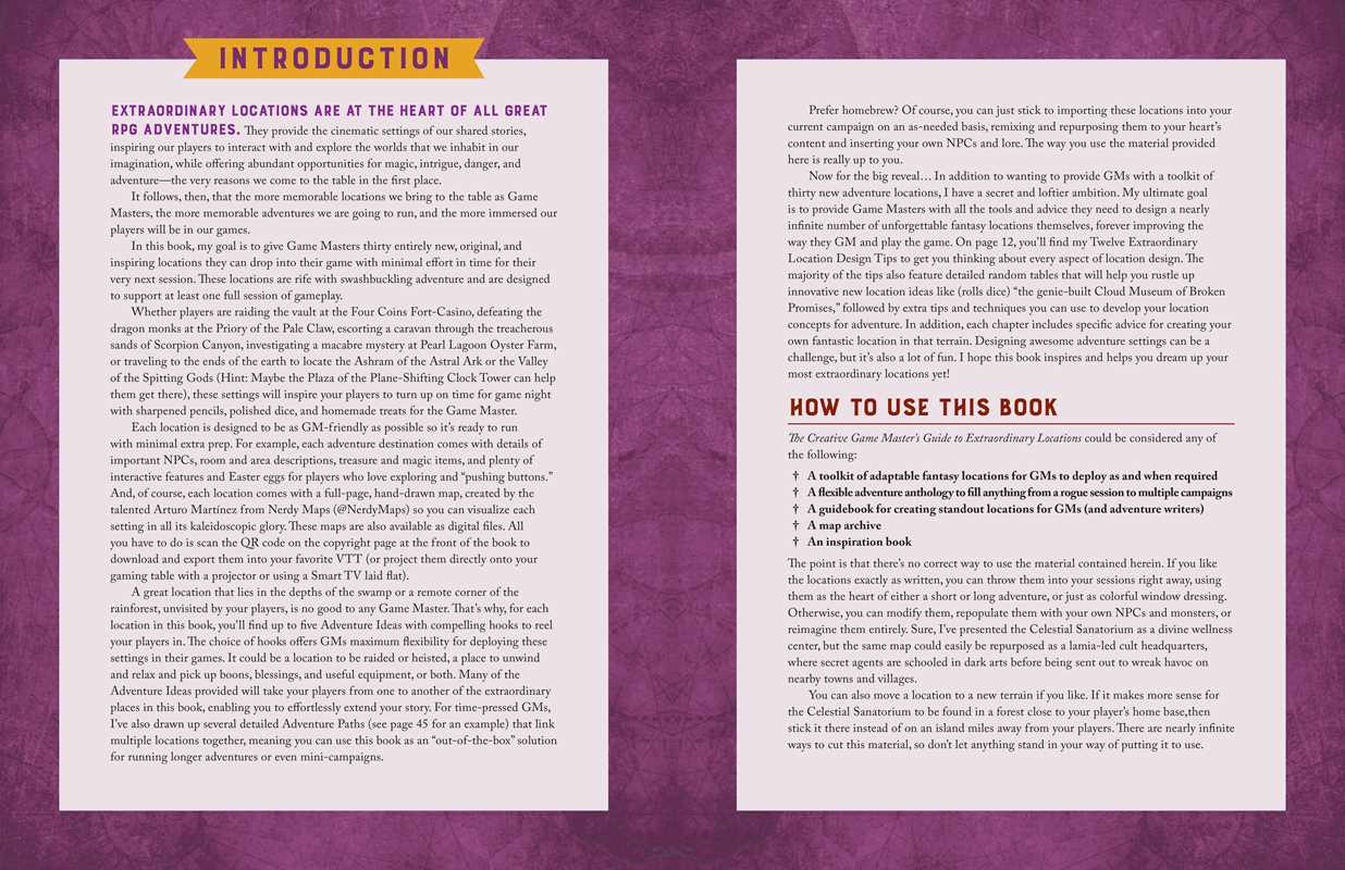 Creative Game Master's Guide to Extraordinary Locations by Duncan Rhodes