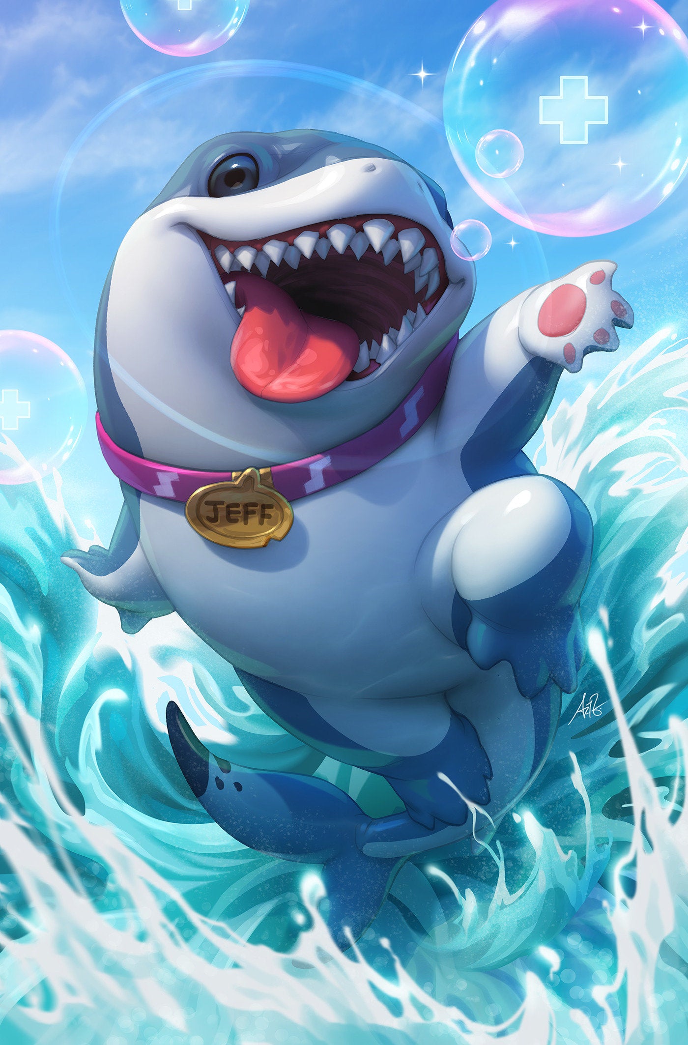 Jeff The Land Shark By Artgerm Poster