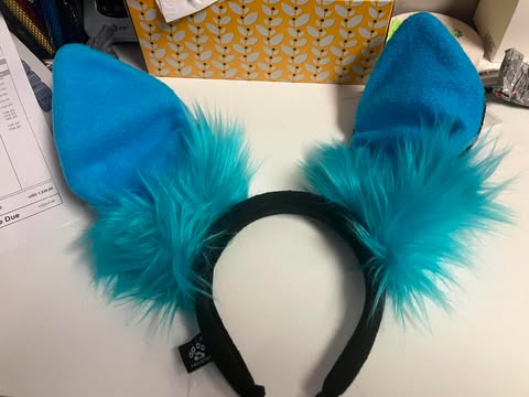 Pawstar Bunny Ears Headband Turquoise