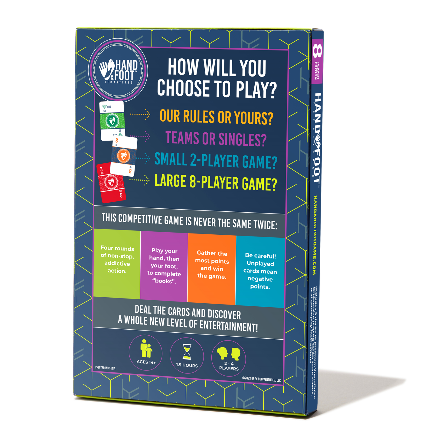 Hand & Foot Remastered Card Game 8 Players- 14+ - Great Gift