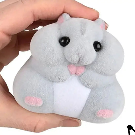 1 Soft Velvet Flocked Chubby Hamster Slow Rise Foam Squishy