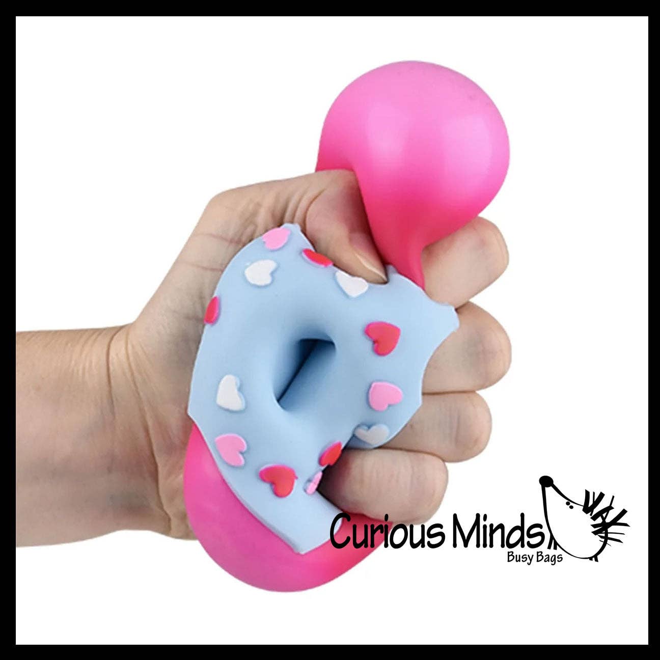 1 Donut Doughnut Soft Doh Filled Stretch Ball with Removable