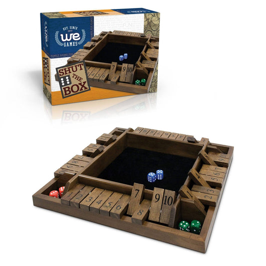 4 Player Shut The Box dice Game – 8 inches – Travel Size