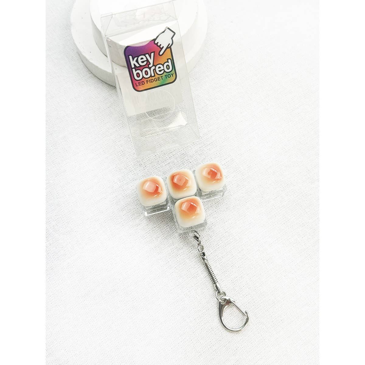 Bread Light Up Keyboard Keychain Fidget Toy