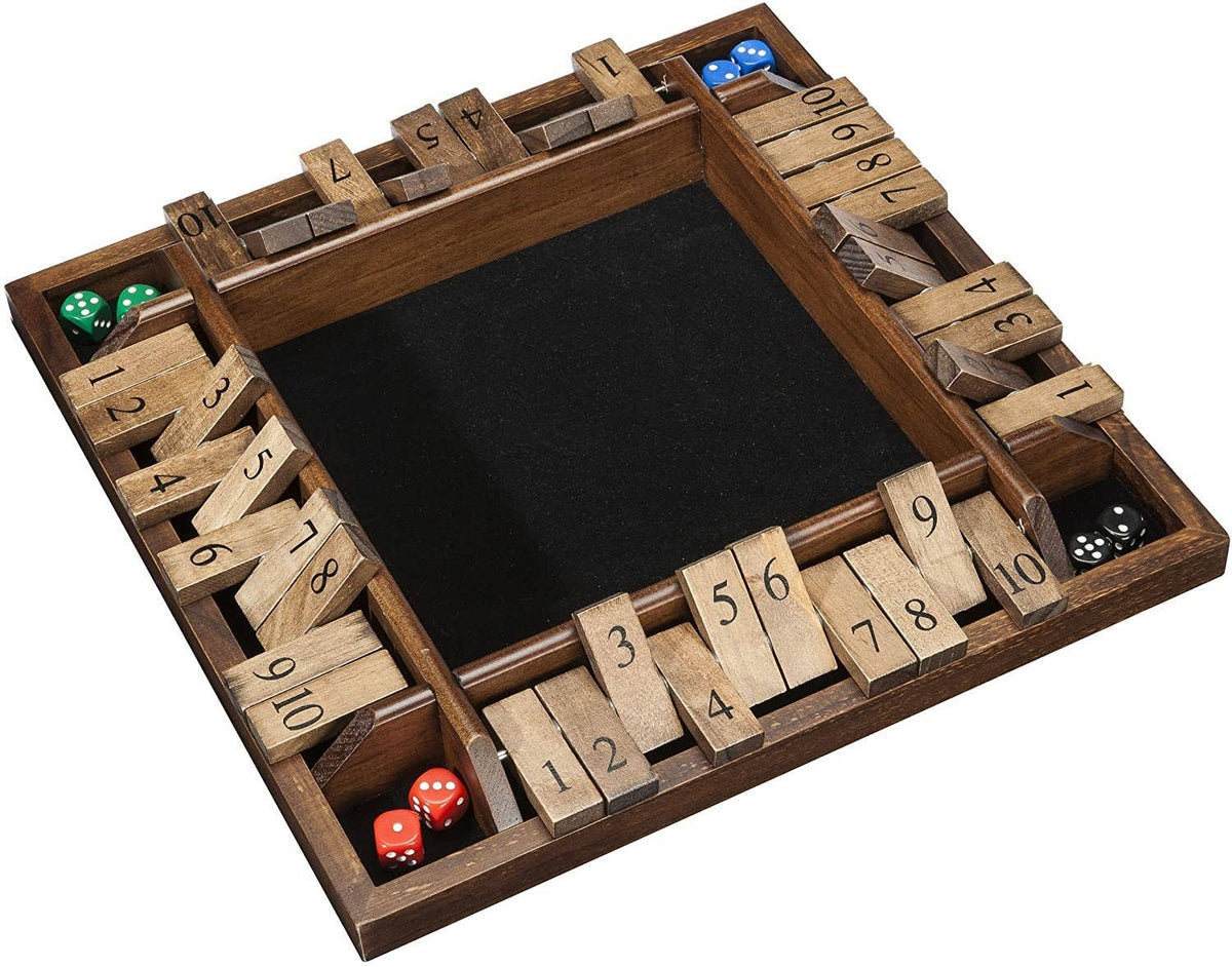WE Games 4 Player Shut The Box Game  - 14 Inches