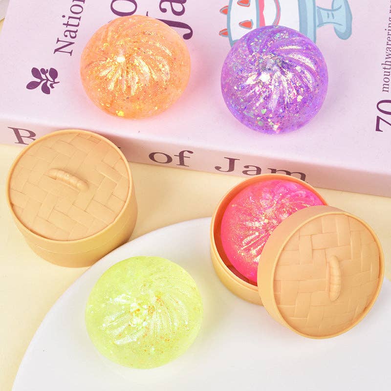 Sparkle Bead Filled Dumpling Shape Fidget Stress Toy