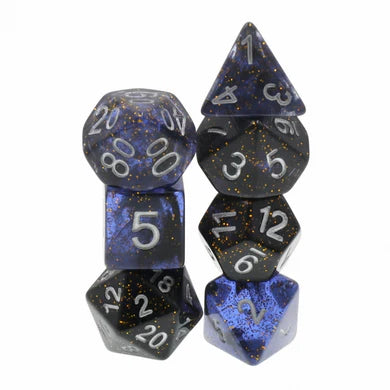 Clear Night Sky Dice Set