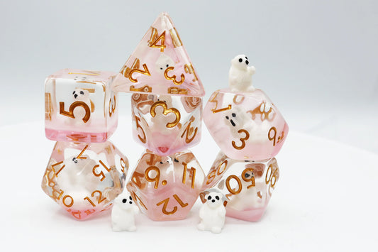 Pink Polar Bear Dice Set