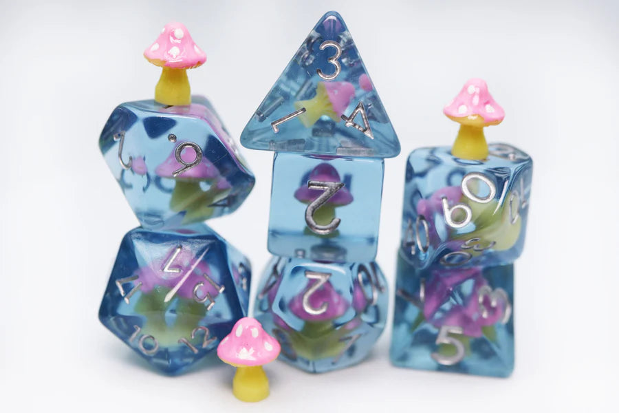 Pink Mushroom Dice Set