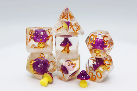 Purple Mushroom Dice Set