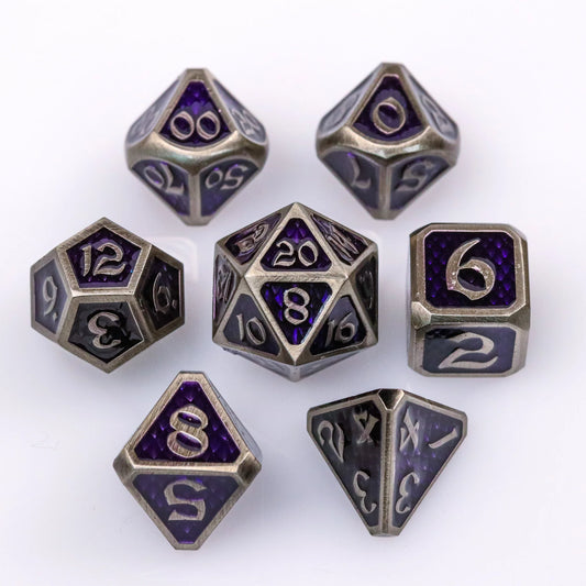 Drakona Gemtooth-Edohain metal 7pc RPG set