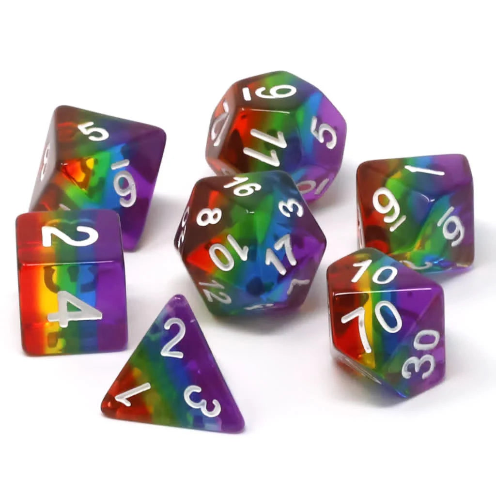 7pc Prismatic Rainbow Dice
