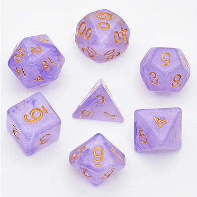 Purple Silk Translucent Dice Set
