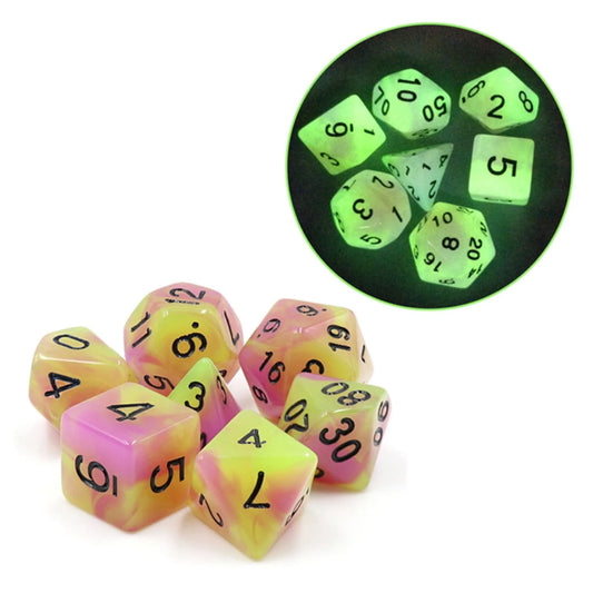 Glow in the Dark Tulip Dice Set