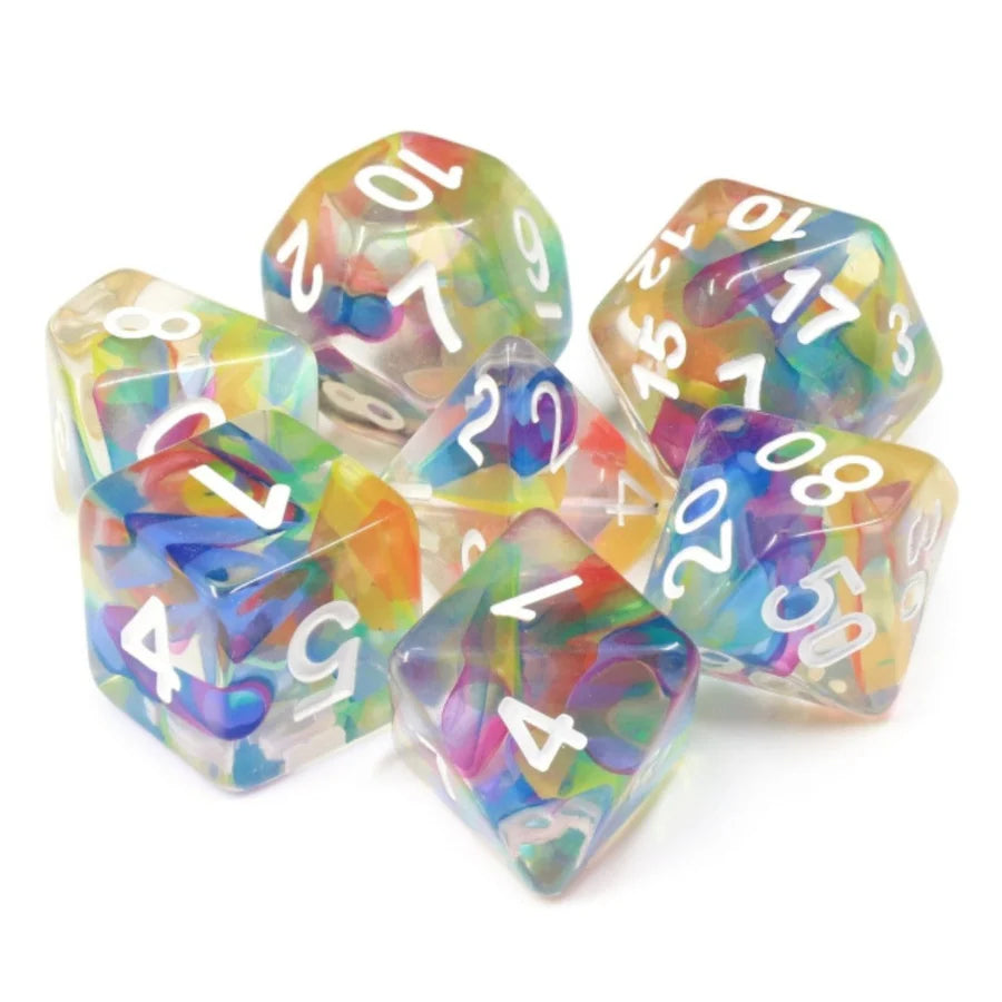 Rainbow Ribbon Dice Set
