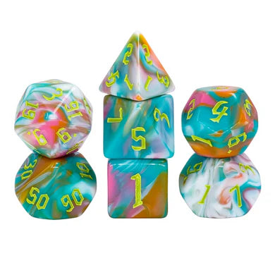 Teal Sunrise Dice Set