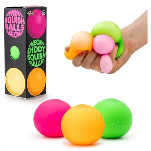 Neon Diddy Squish Balls - Pack of 3