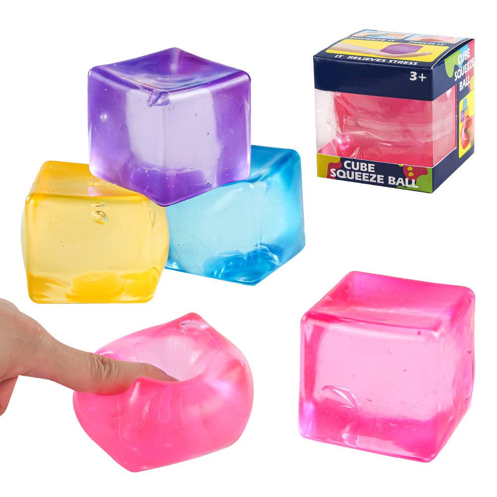 Ice Cube Squishy Stress Relief Toy Soft Squeeze Cube with Box