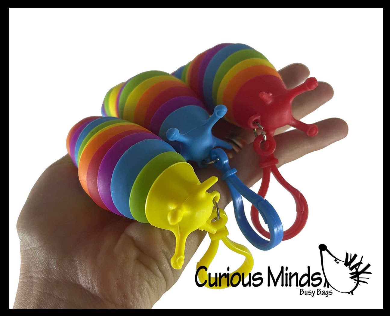 1 Small Fidget Slug on Clip Articulated Jointed Moving Slug