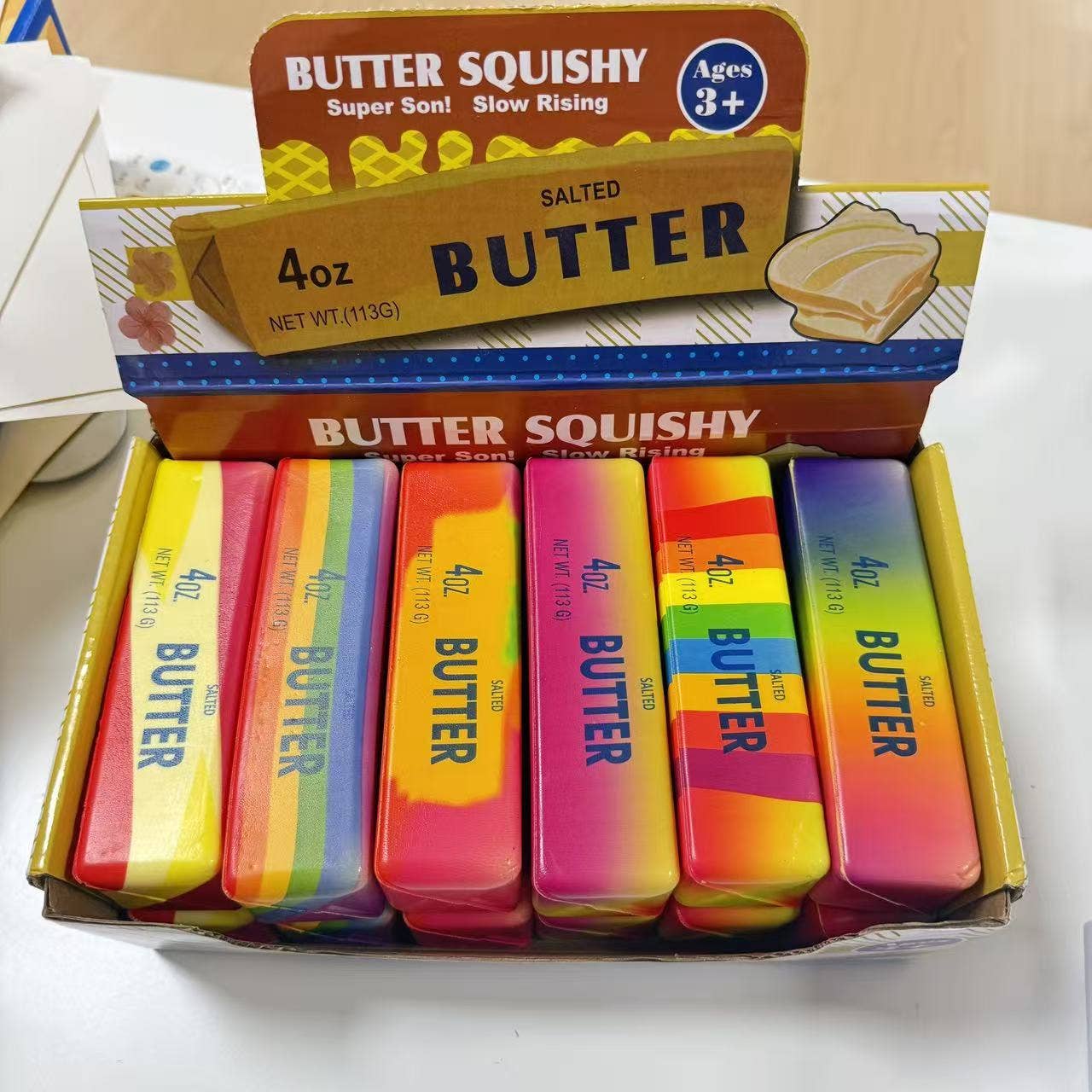 Colorful Butter Squishy PU Slow Rising Stress Relief Toy