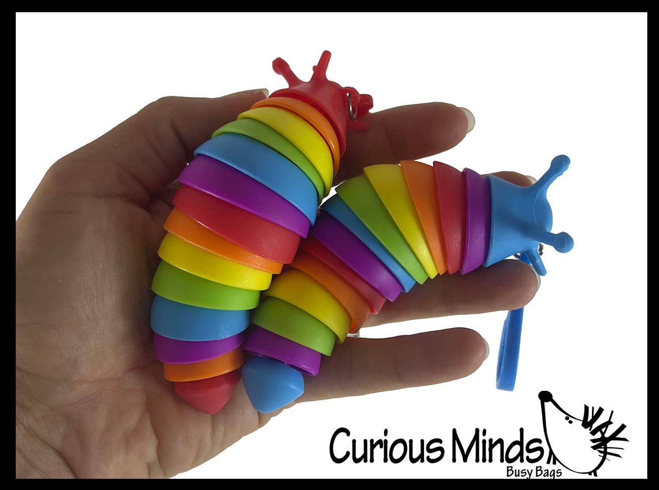 1 Small Fidget Slug on Clip Articulated Jointed Moving Slug