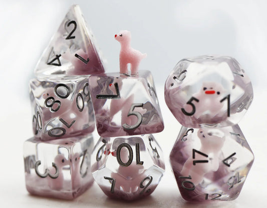 Pink Alpaca Dice Set