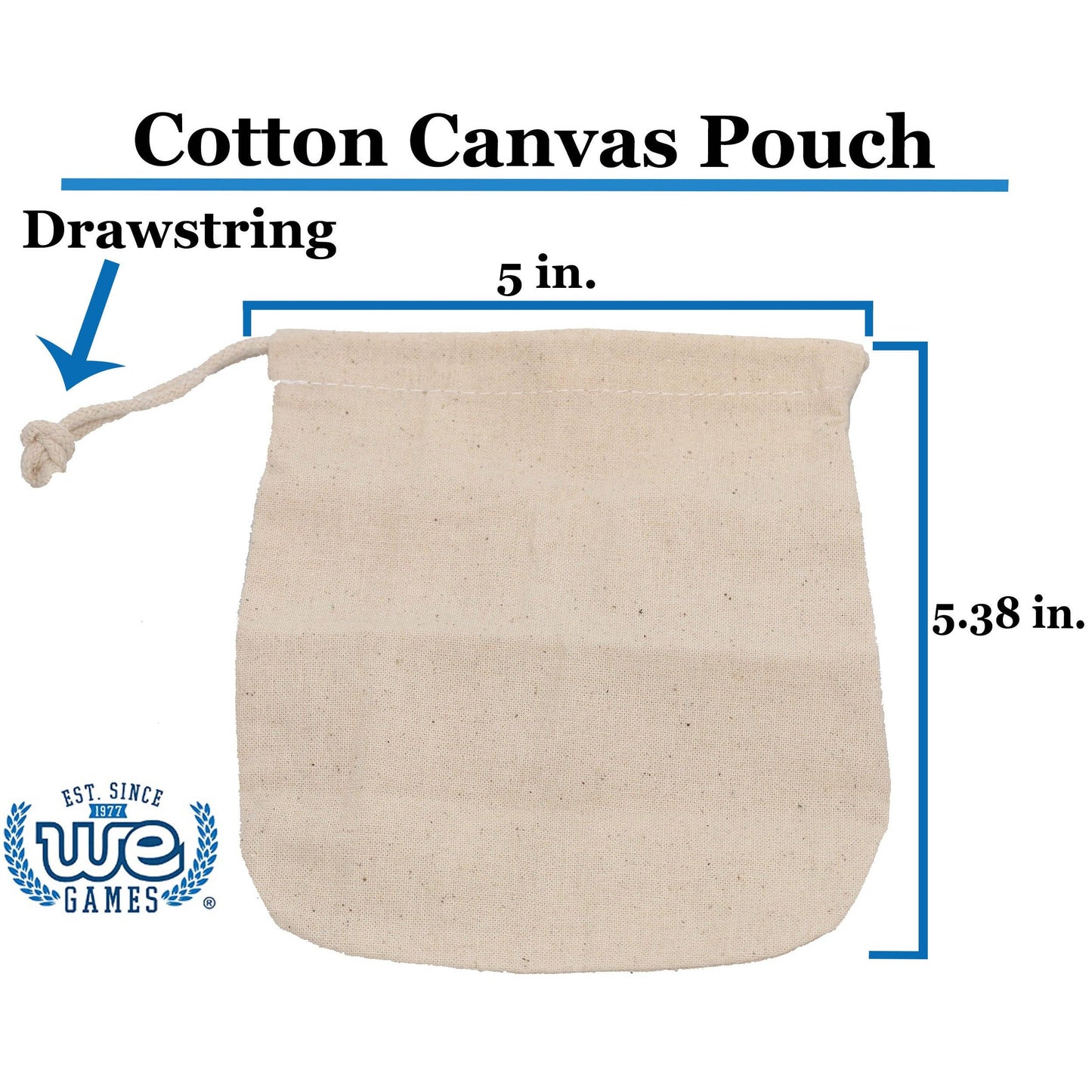 WE Games Metal Jacks in a Cotton Canvas Bag