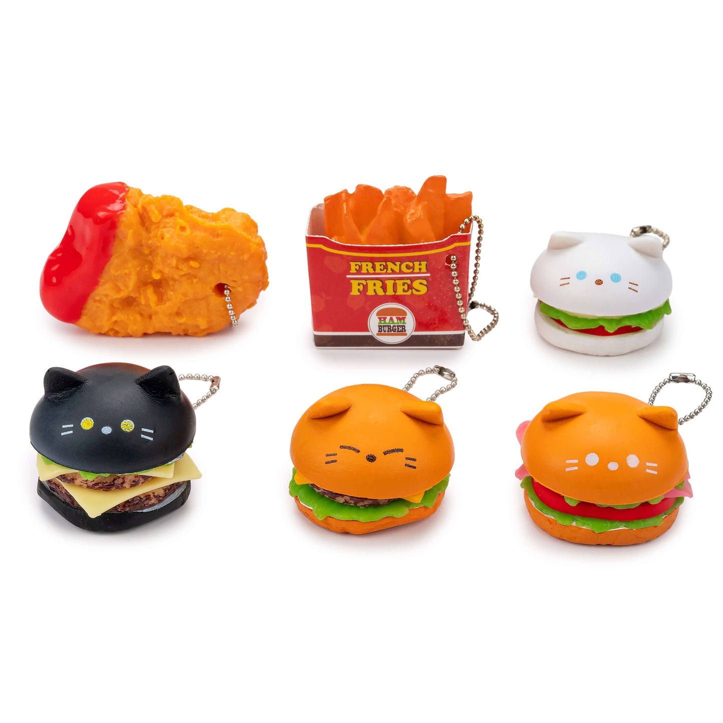 Fluffy Kitty Burger Mascot Collectible Capsule (6pcs/case)