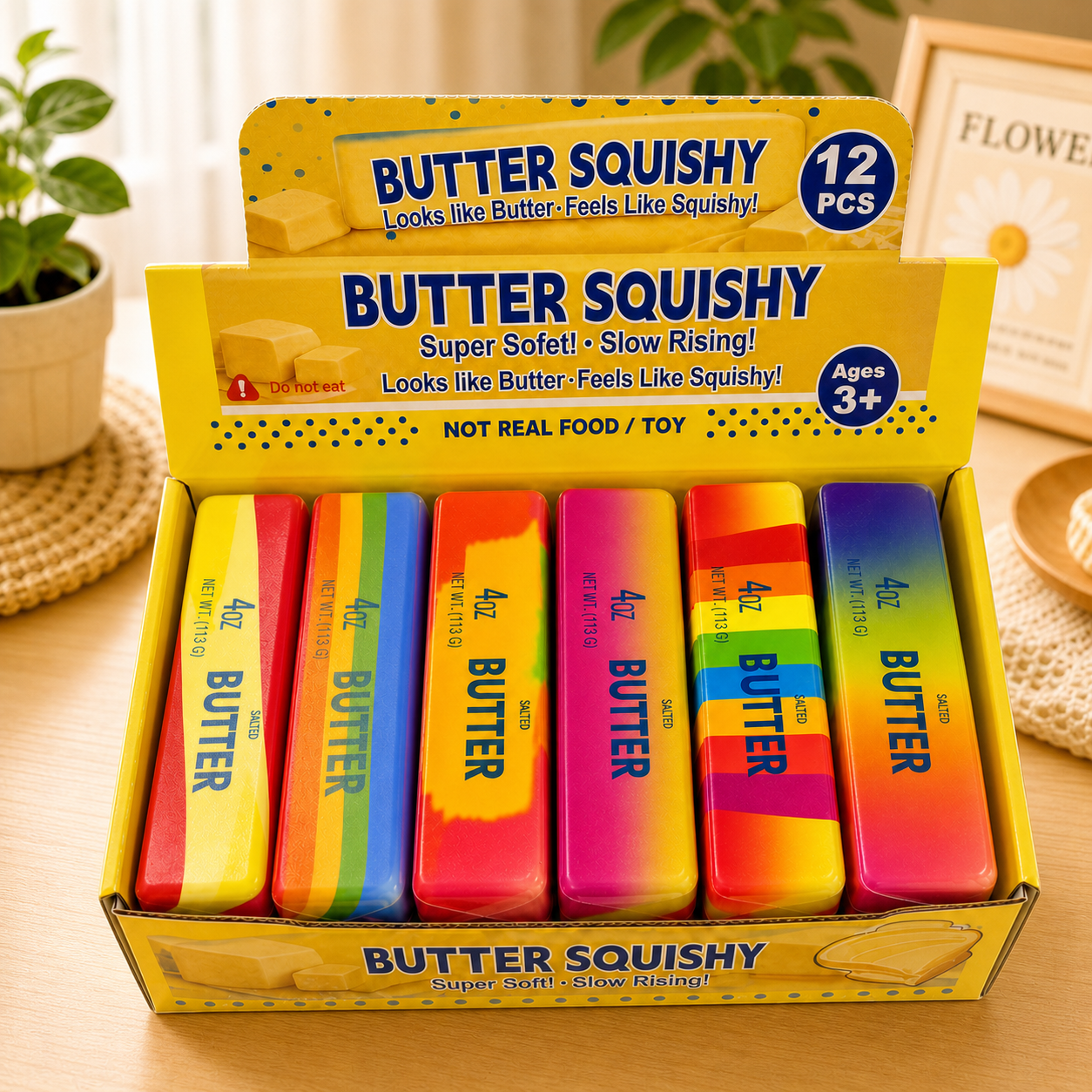 Colorful Butter Squishy PU Slow Rising Stress Relief Toy