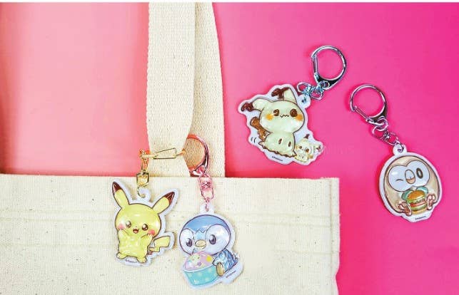 Pokémon Pocket Peace Candy Bonbon Sticker & Keyring Set