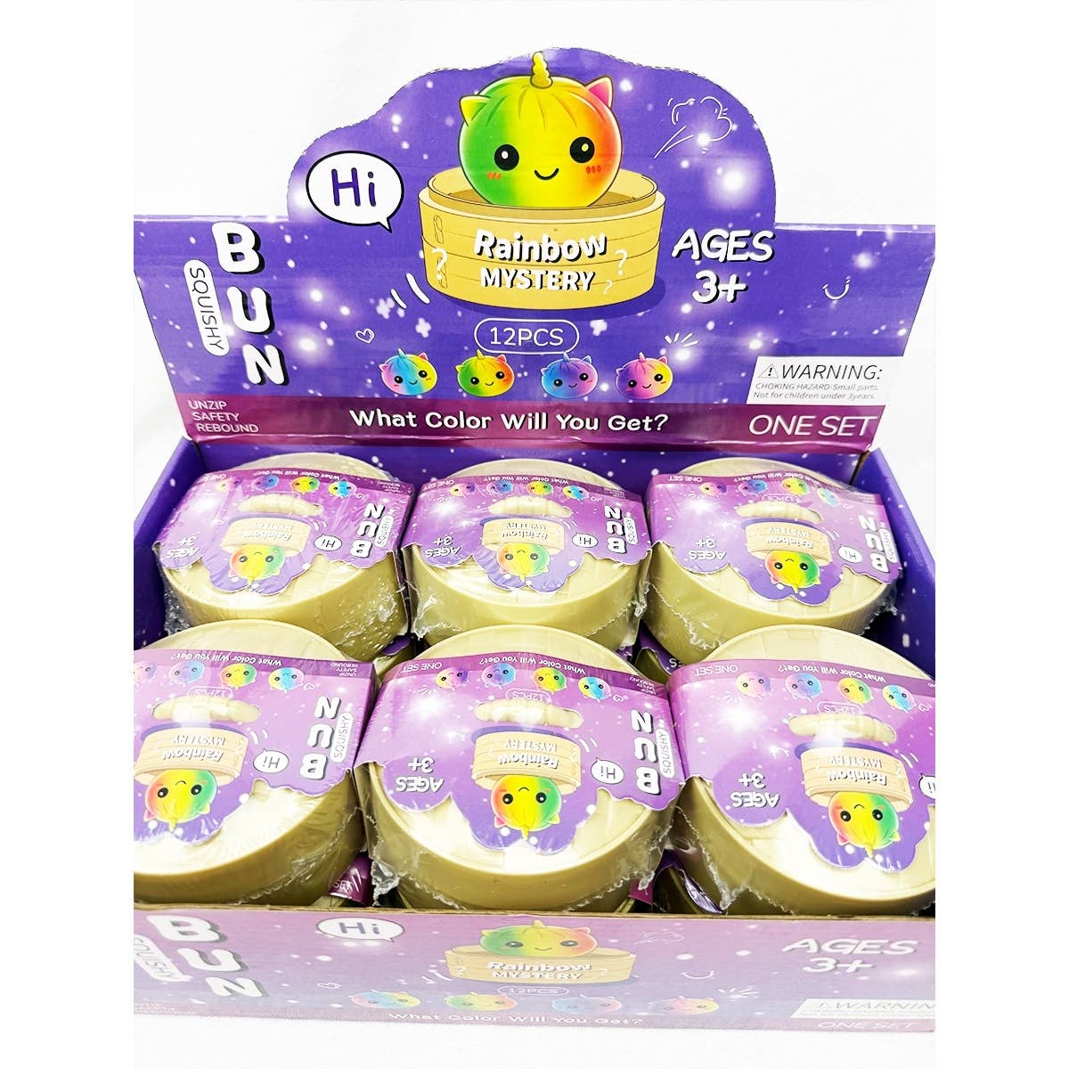 Mystery Rainbow Unicorn Dumpling Squishy with Steamer