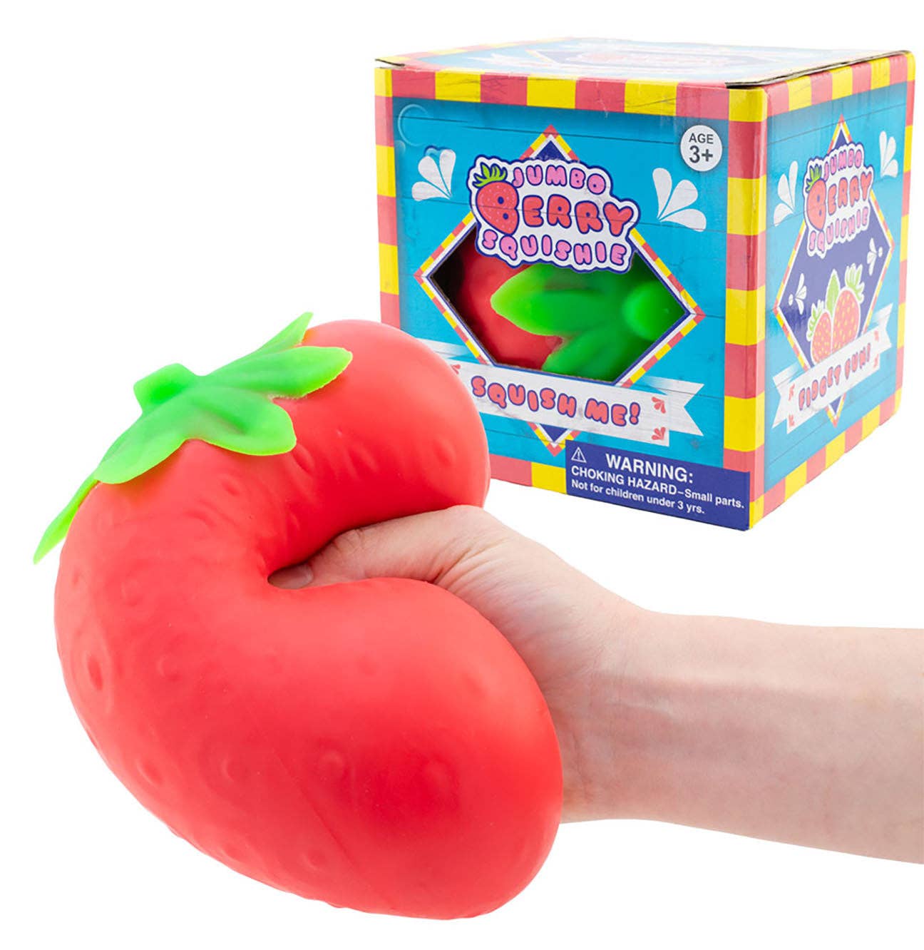 1 Jumbo Doh Filled Strawberry - Soft Stress Squishy Ball
