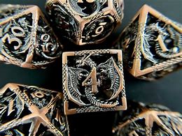 7 Piece RPG Set Hollow Copper Dragon Metal