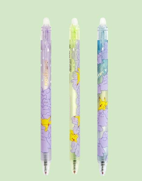 Pokémon Erasable Gel Pen (Ditto & Pikachu Design)