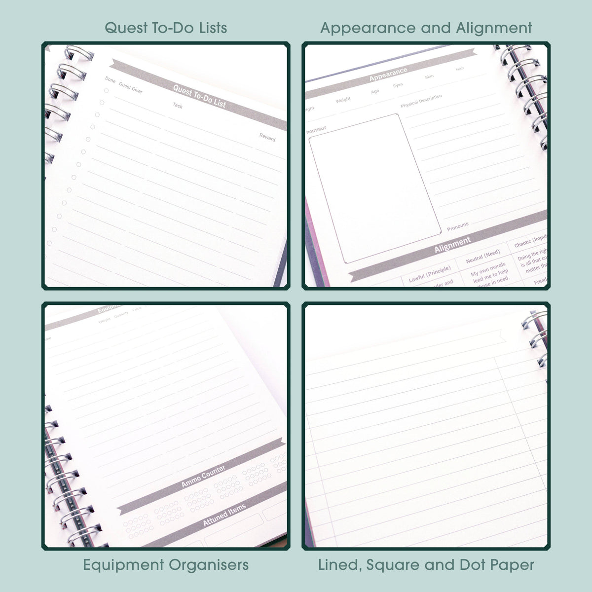 D&D Character Quest Notebook - Mystic Purple