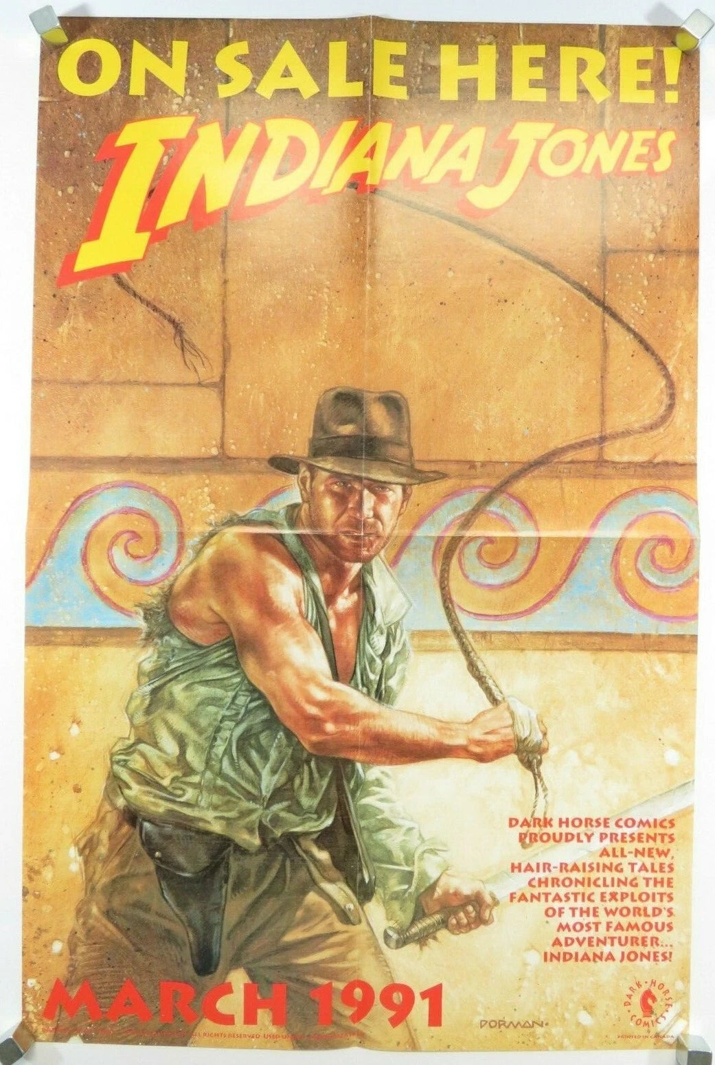 Indiana Jones Comic Store Promo Poster (13 x 20) 1991, Dark Horse Comics