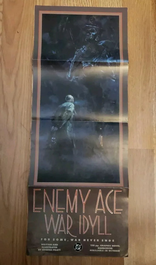 Enemy Ace War Idyll Original Promo Poster 1991 DC Comics George Pratt 8.5x22